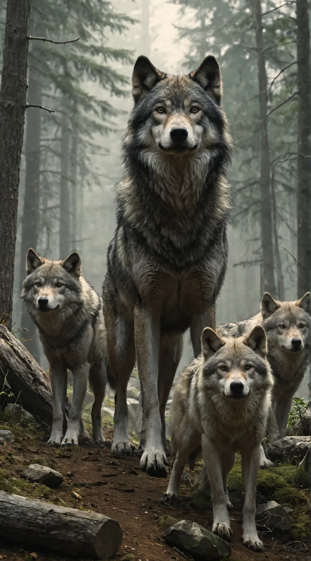 ai character: Moonlight wolfpack background