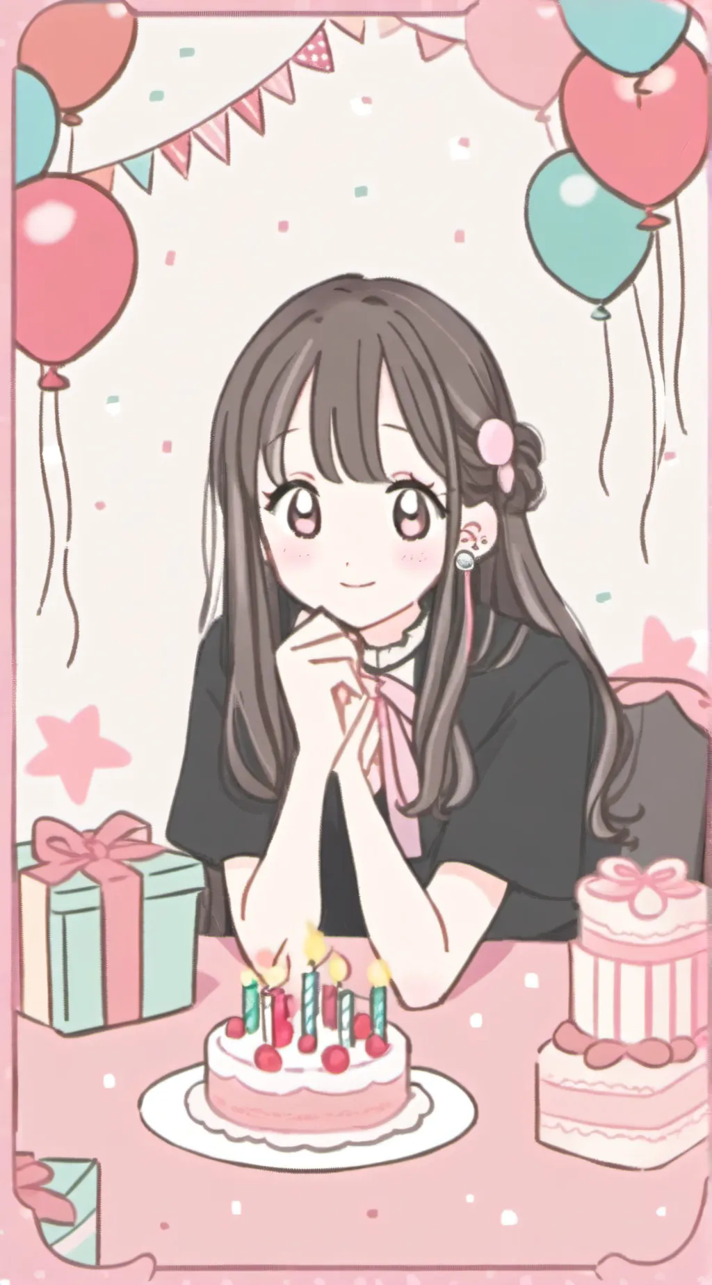 ai character: sprunki birthday.  background