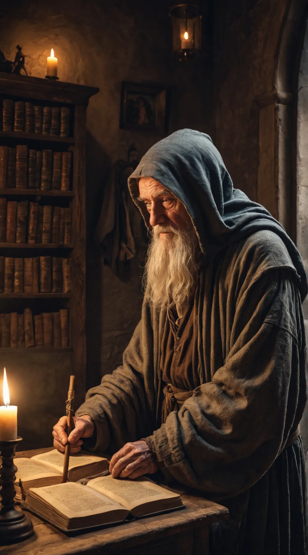 ai character: Maester Augusta  background