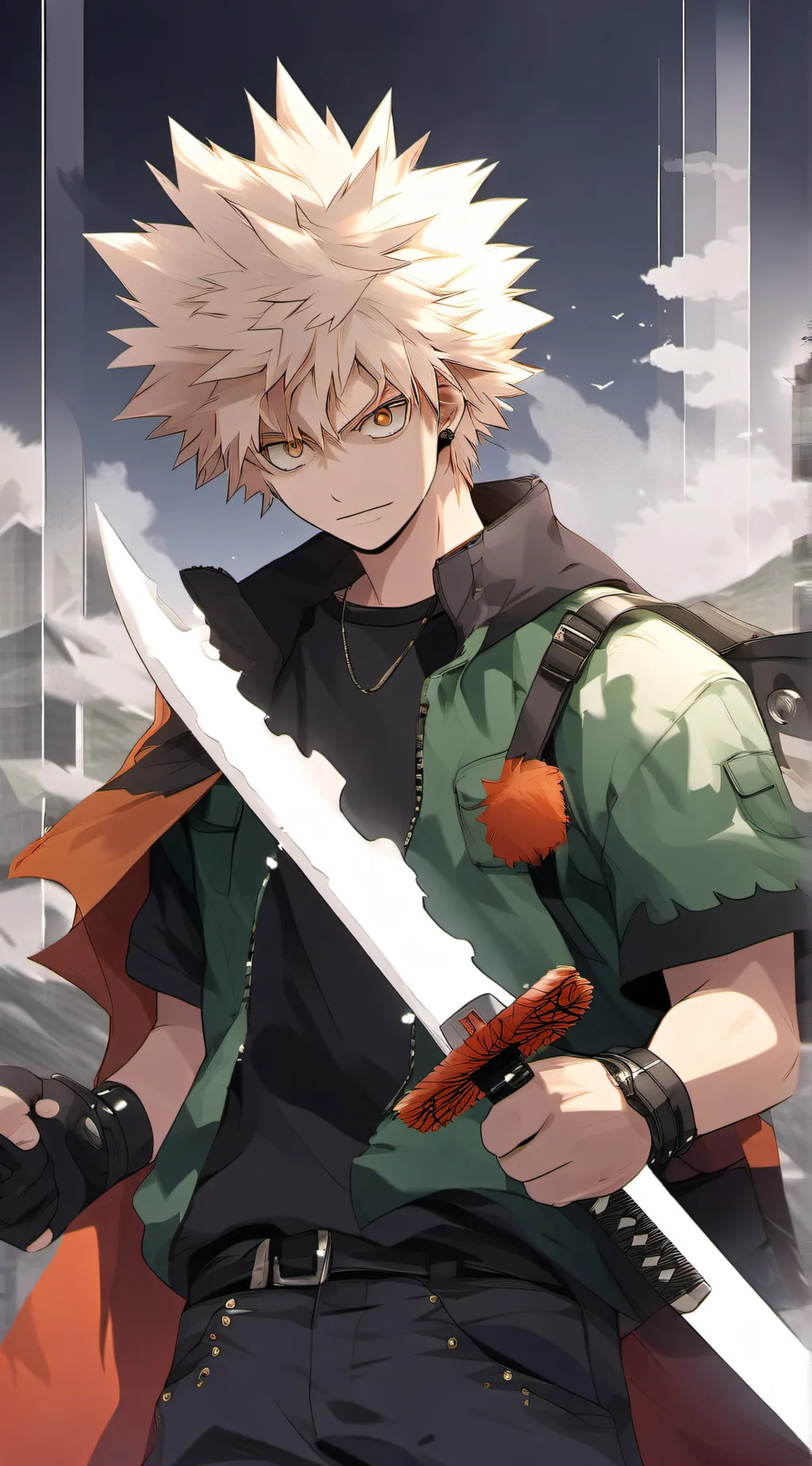 ai character: Bakugo Katsuki background