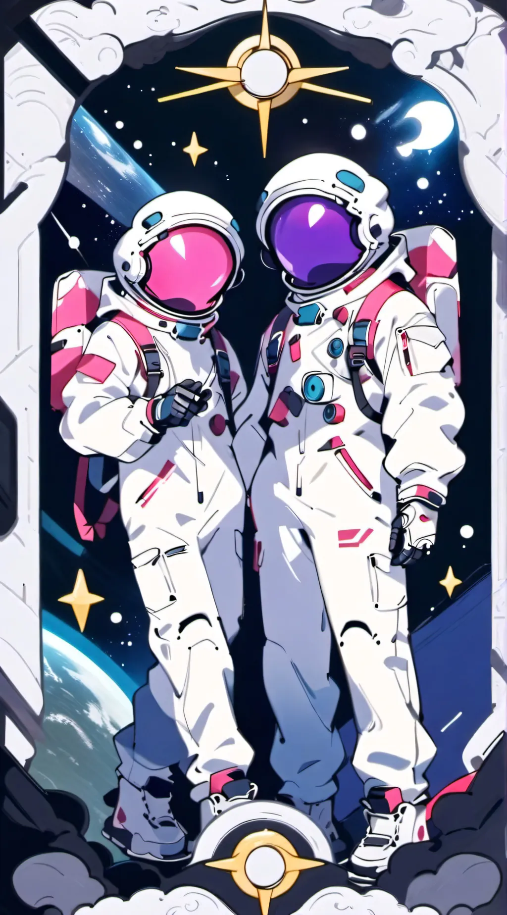 ai character: Space life  background