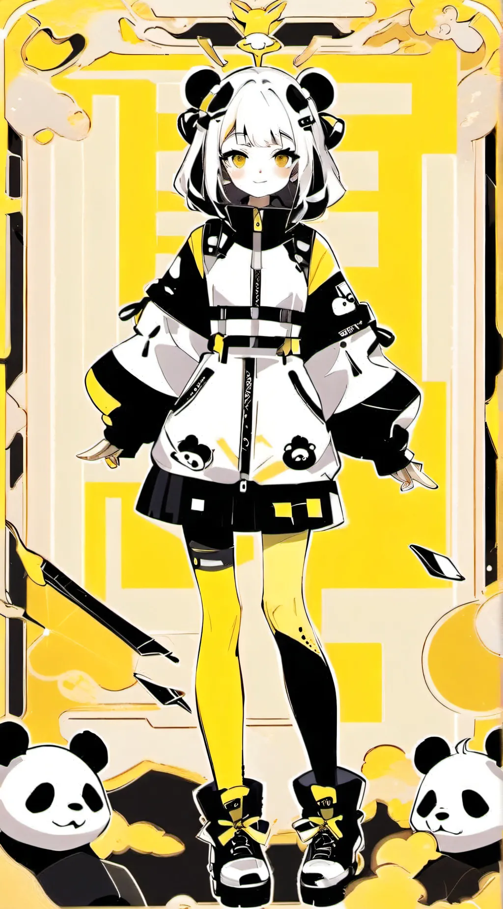 ai character: little panda girl background