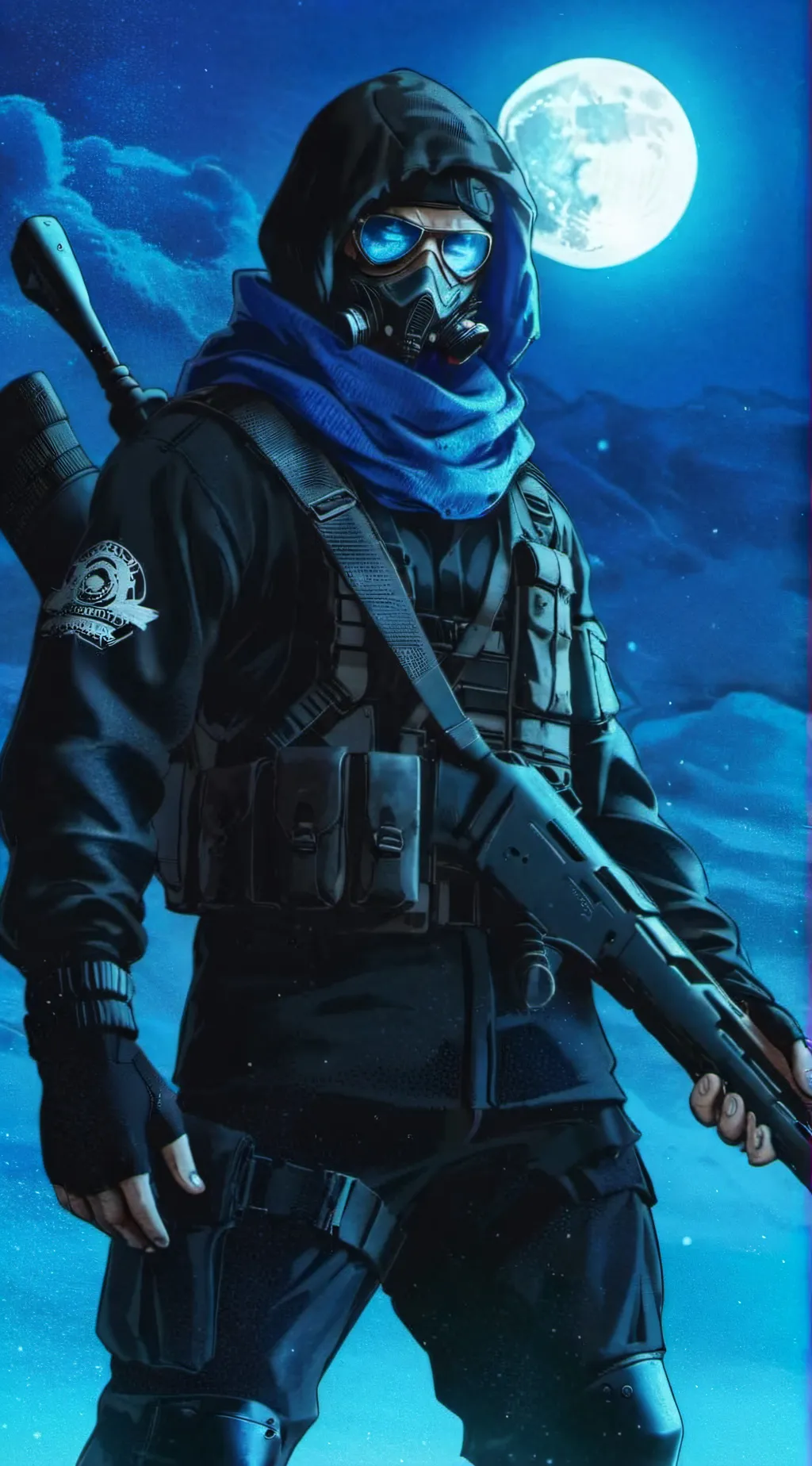 ai character: Snow background