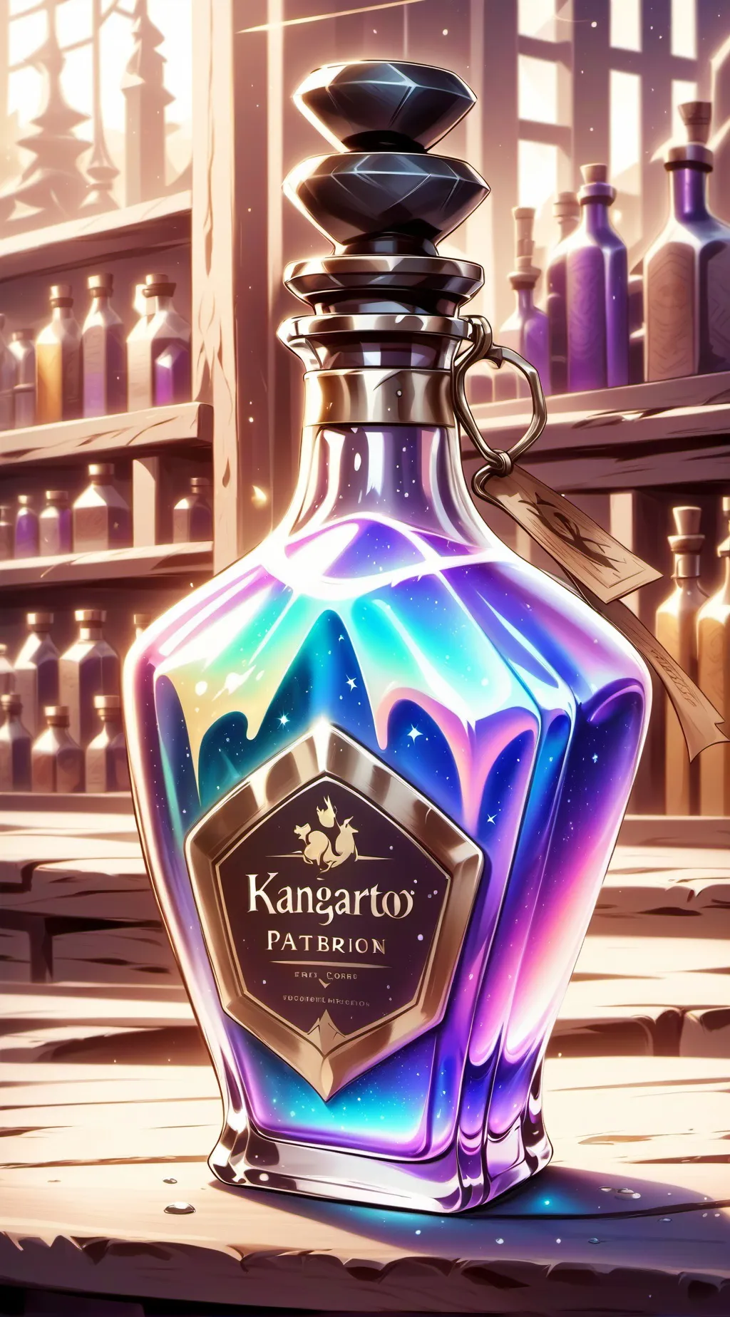 ai character: kangaroo potion  background