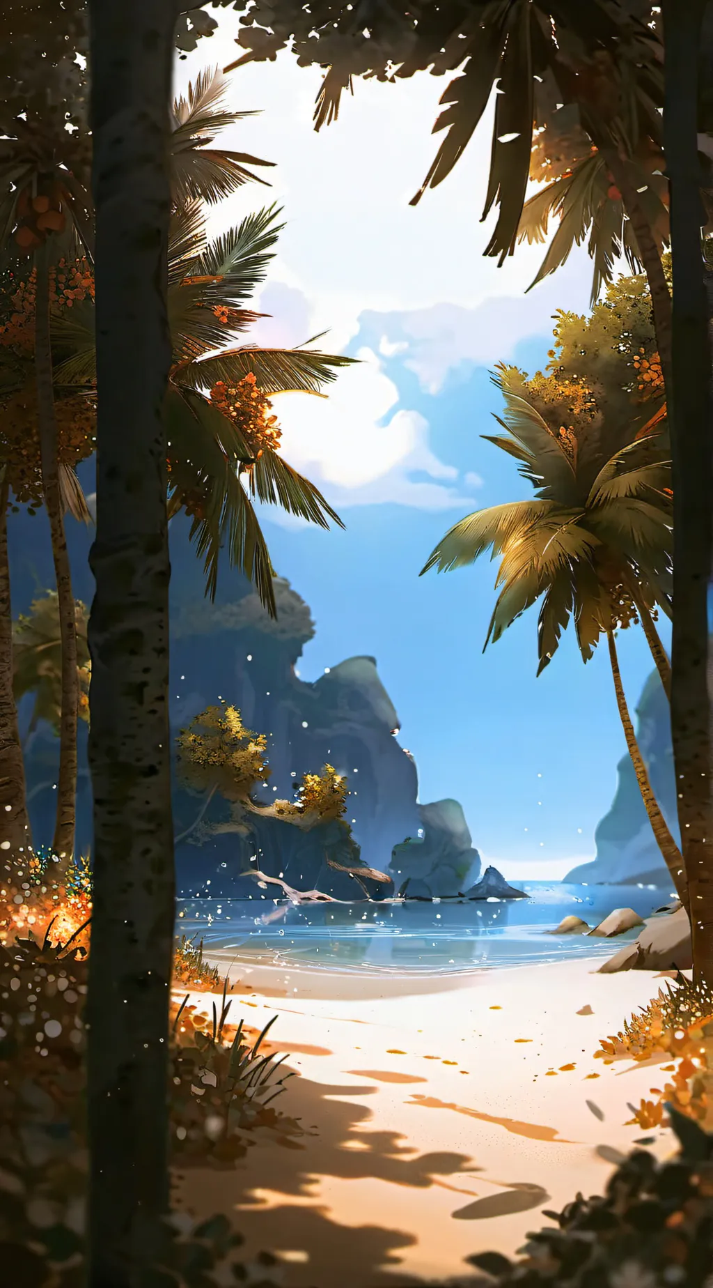 ai character: Mha beach background