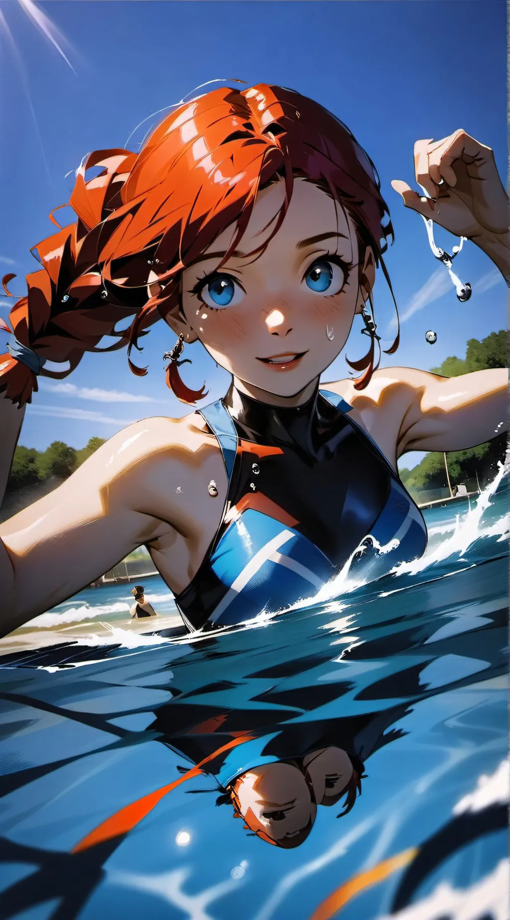 ai character: mha pool party background