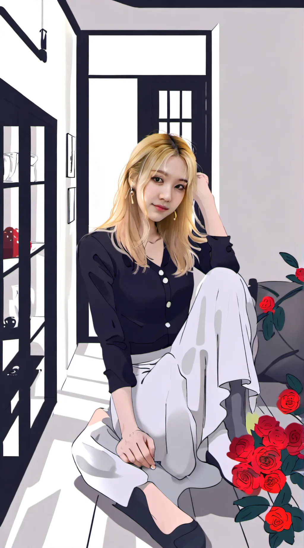 ai character: Türk rose background