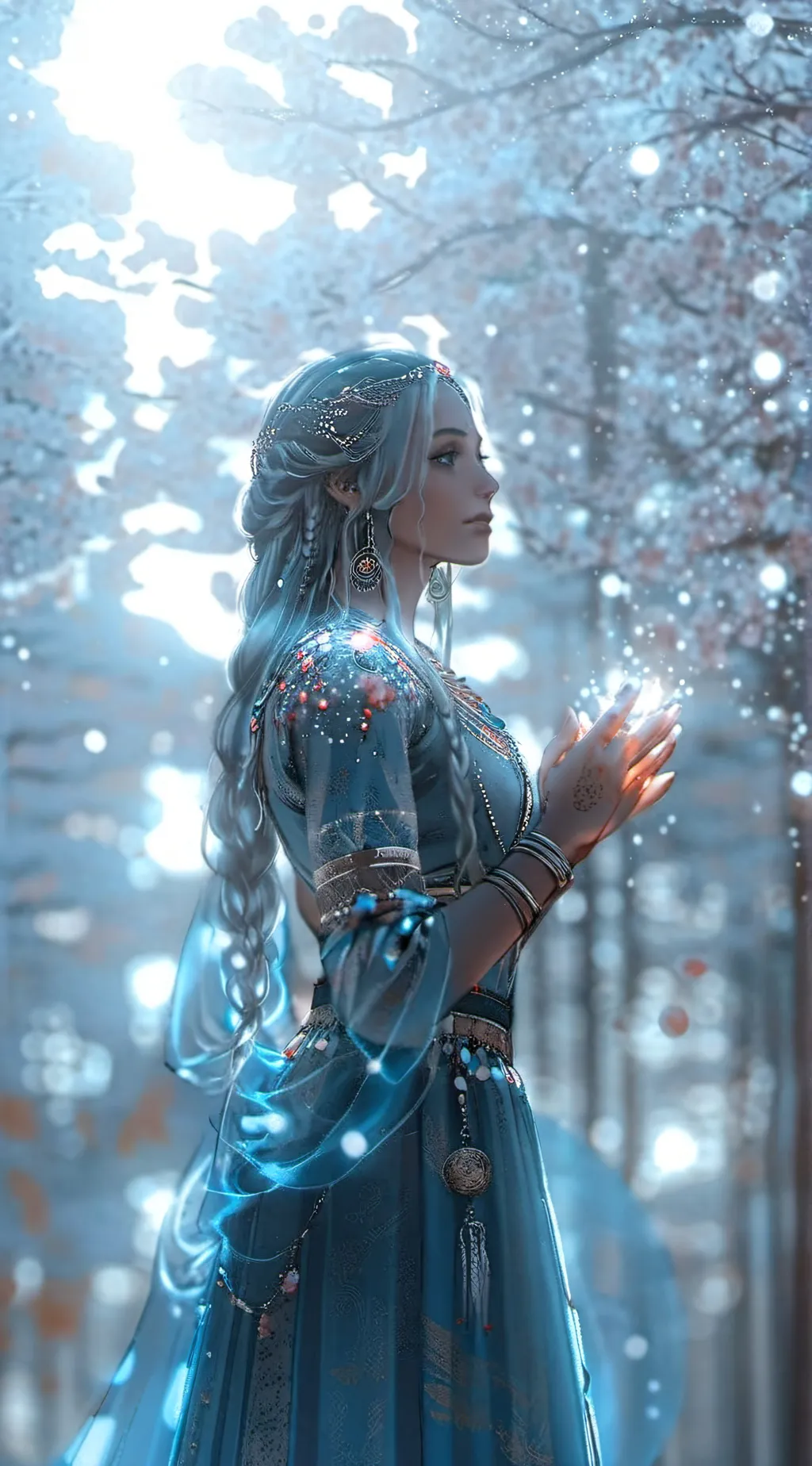 ai character: Ice background
