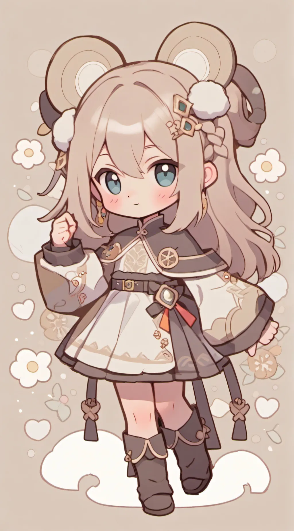 ai character: chibi türk rose background