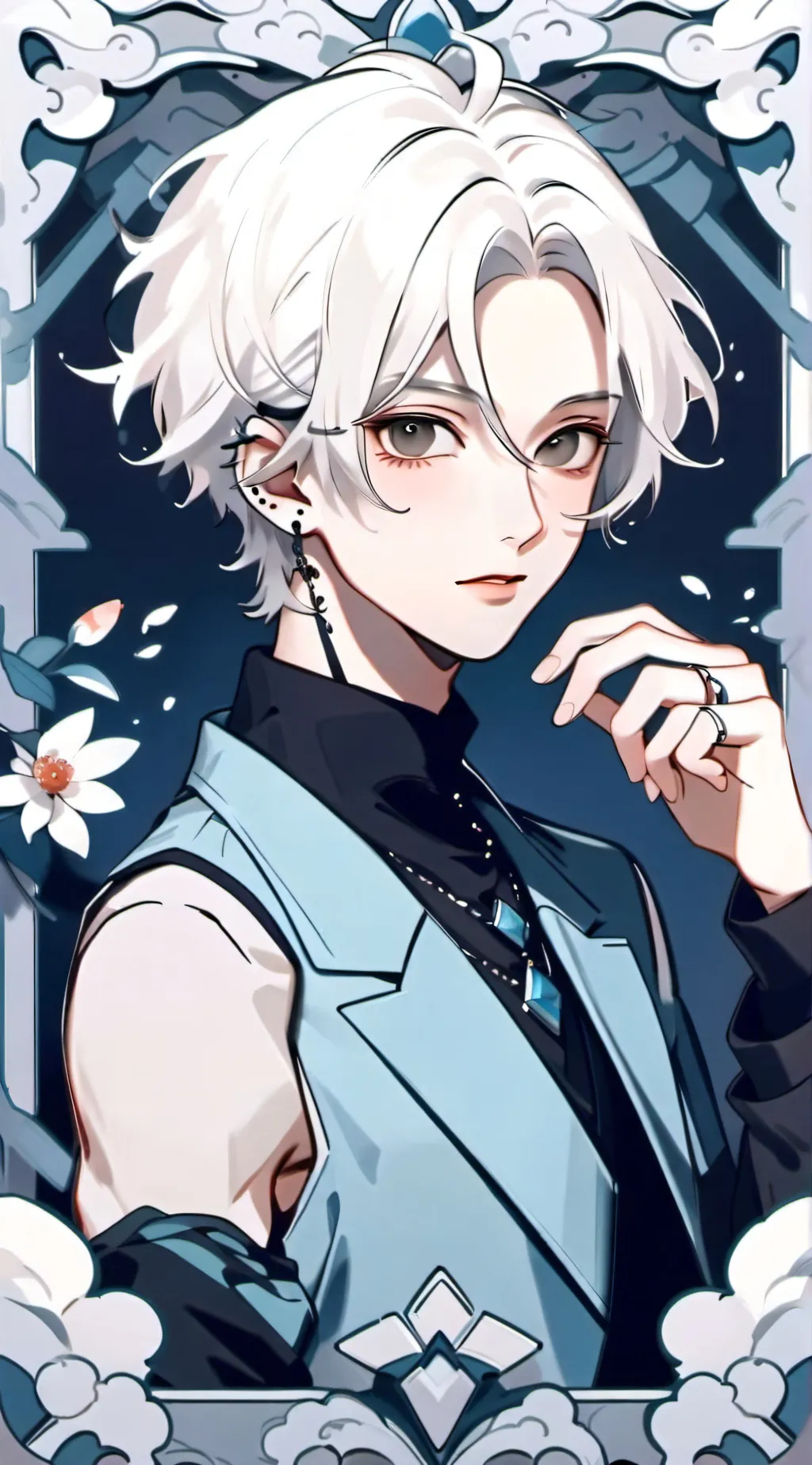 ai character: grehite background