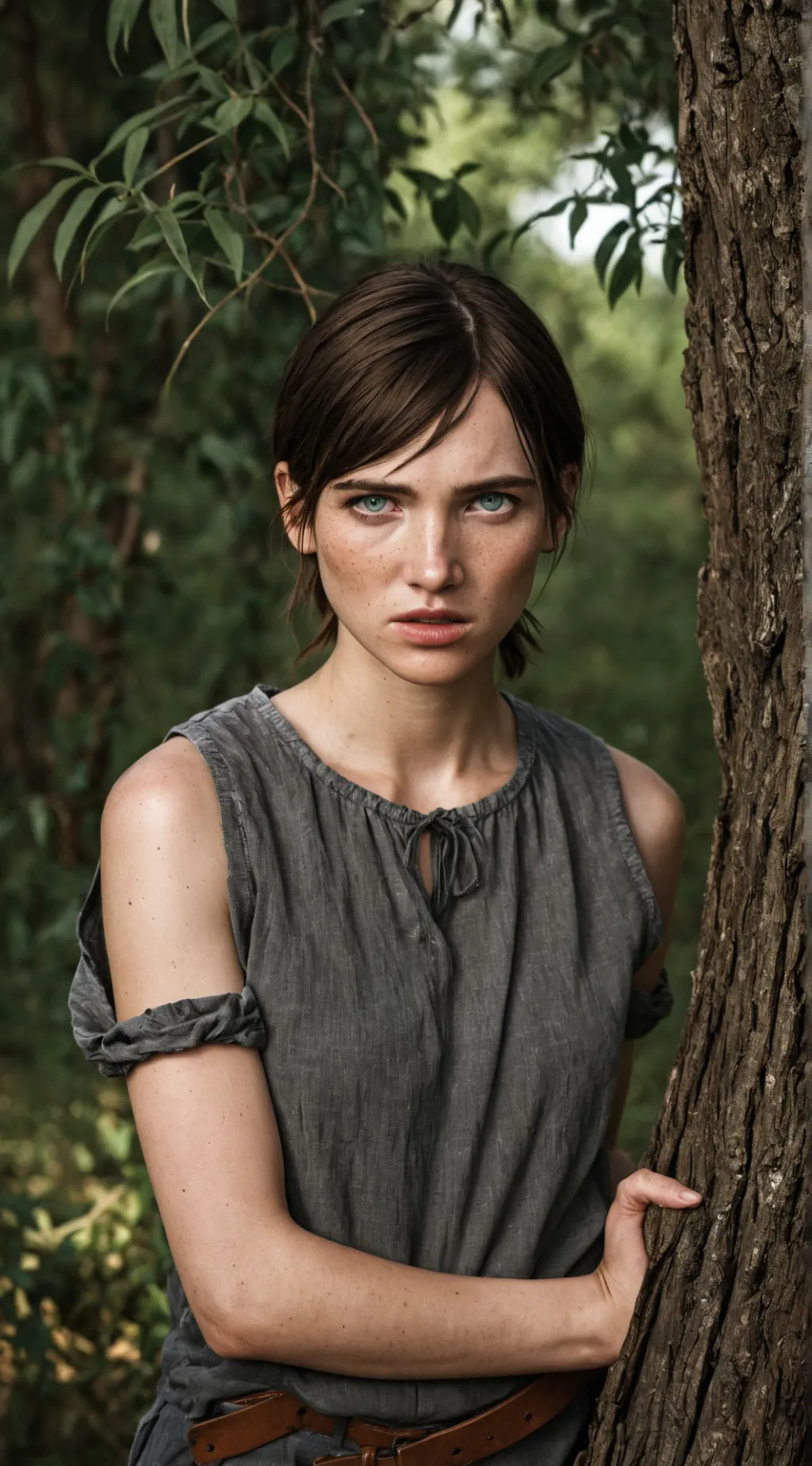 ai character: Ellie williams  background