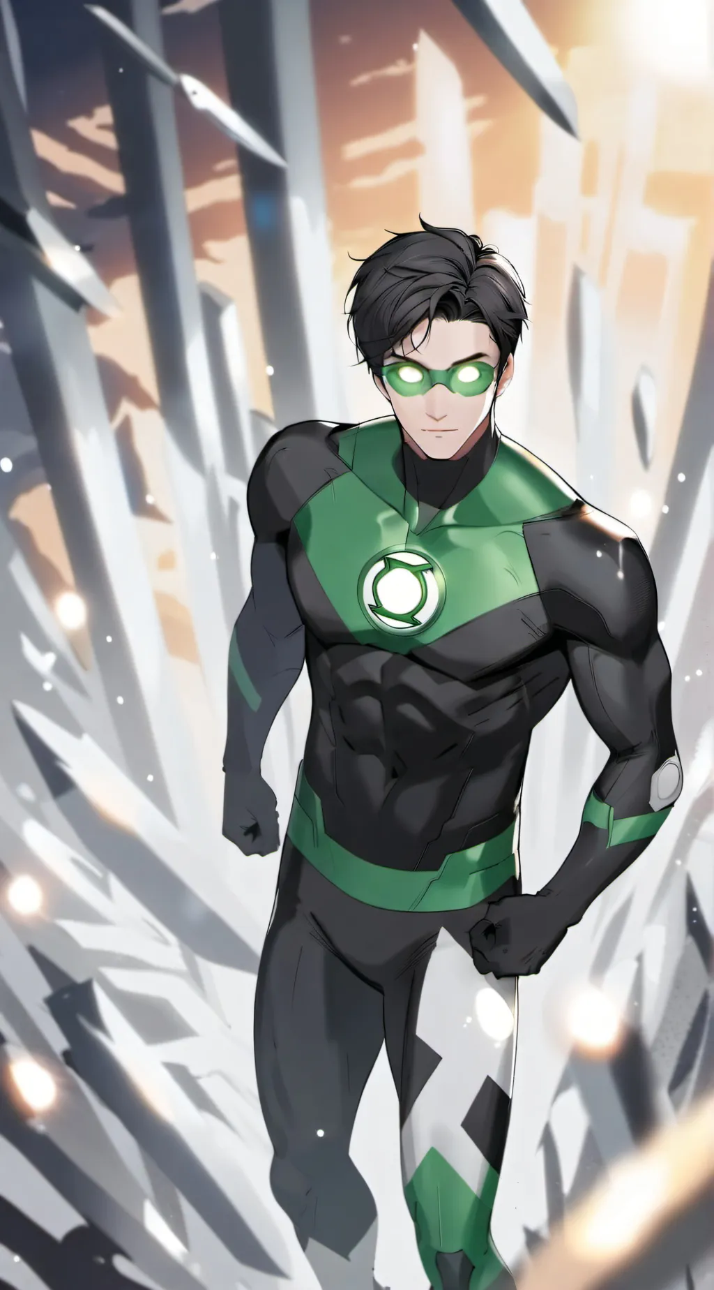 ai character: Green lantern  background