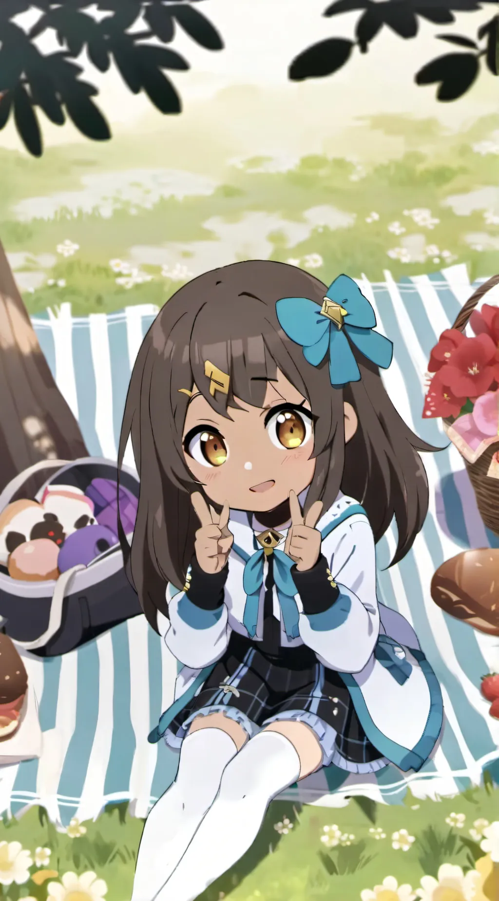 ai character: Sakura Blossom background