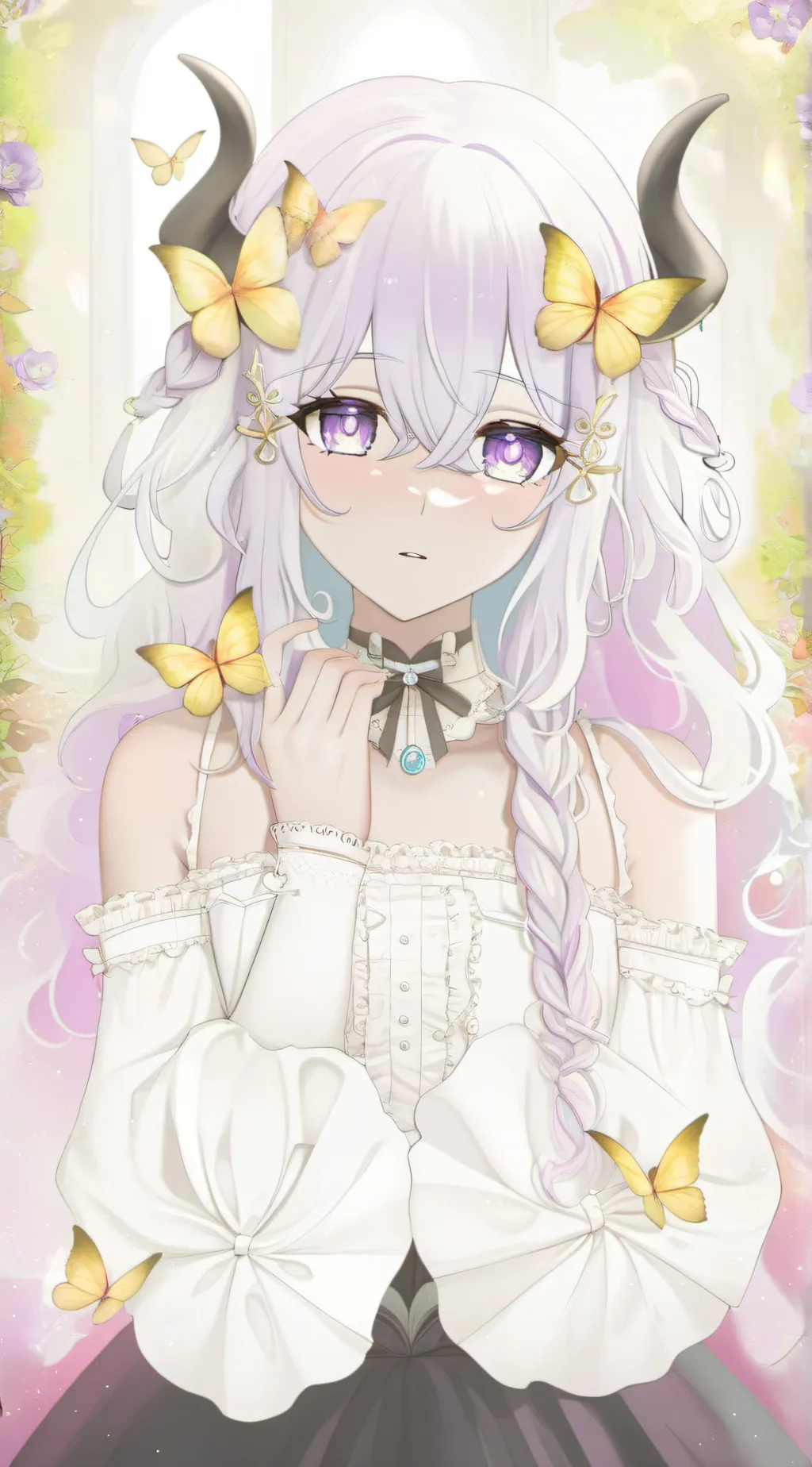 ai character: Lavender background