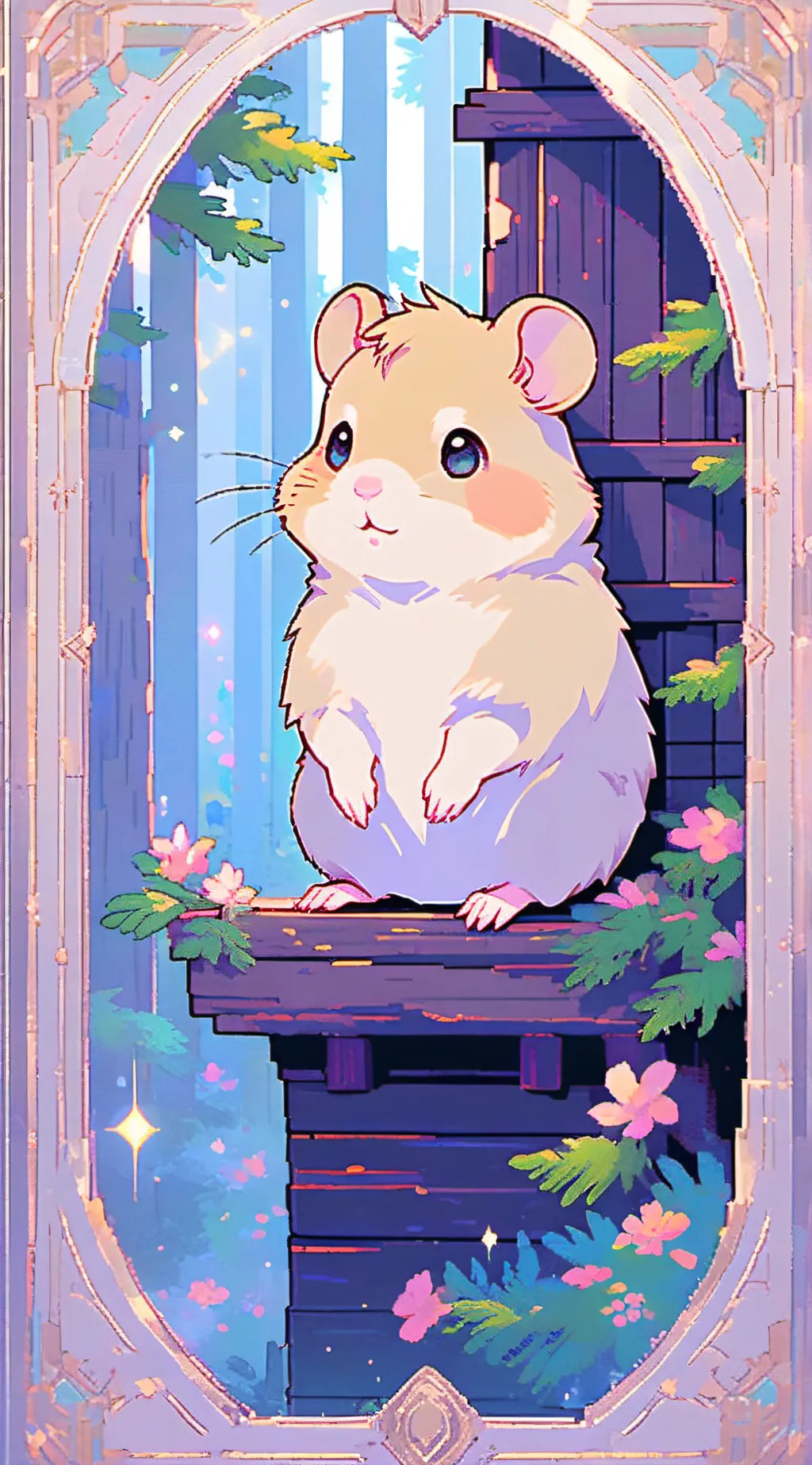 ai character: Lilac background