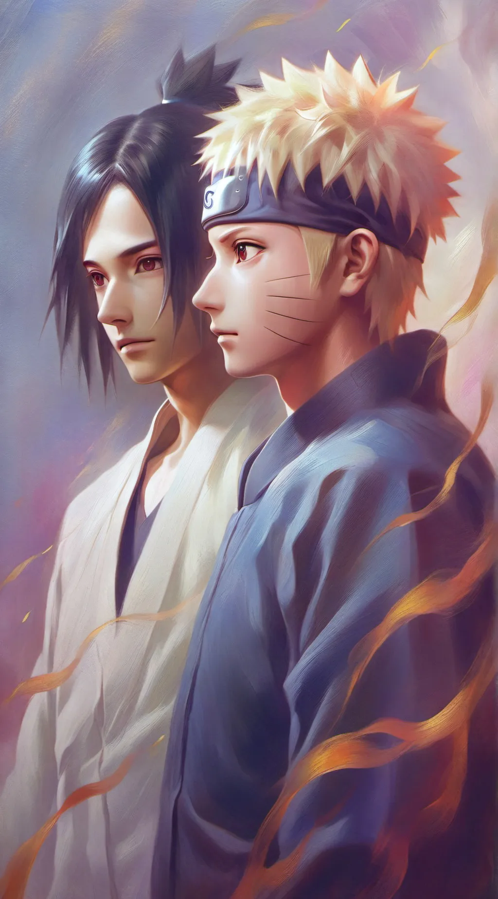 ai character: Sasuke and Naruto  background