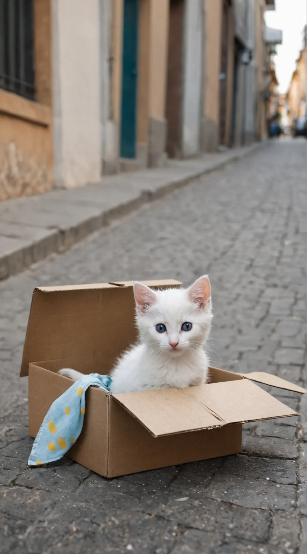 ai character: Abandoned kitten background