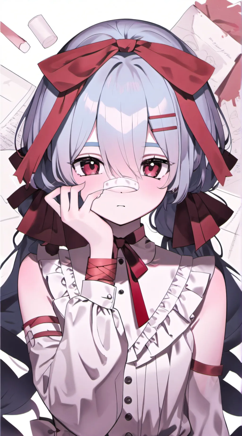 ai character: sad sky background