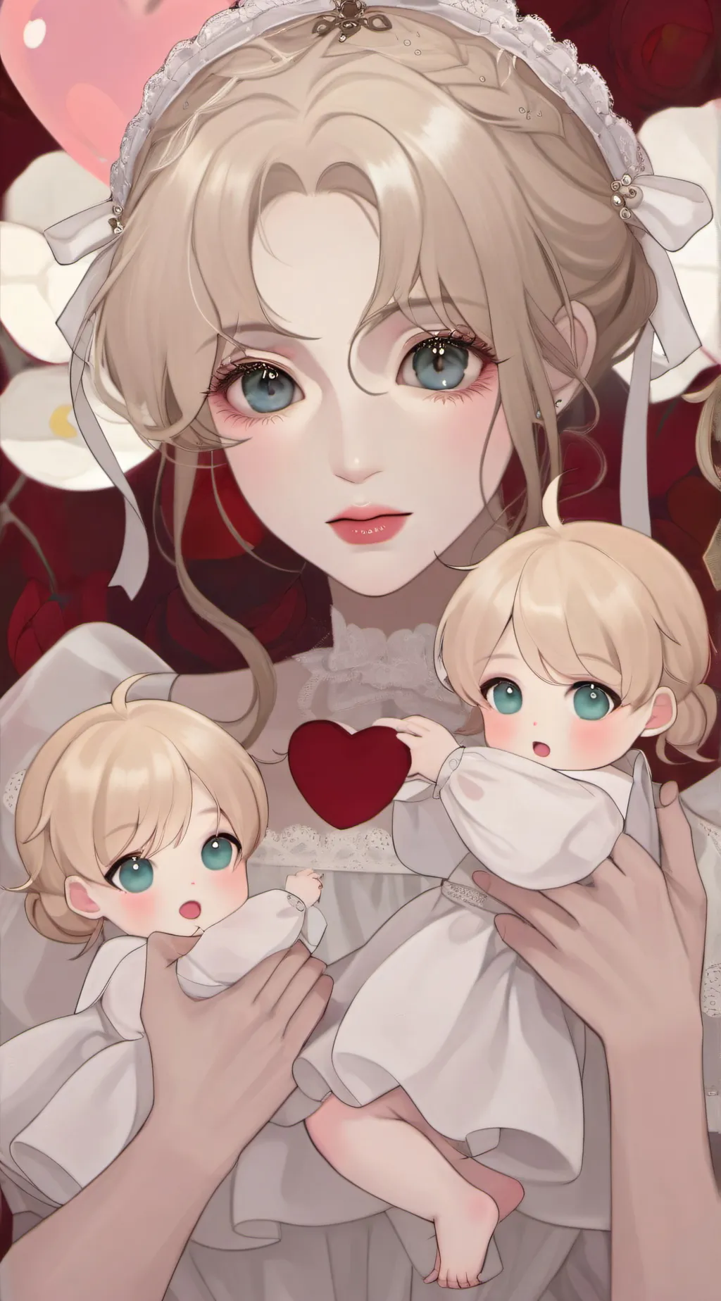 ai character: 2 babies  background