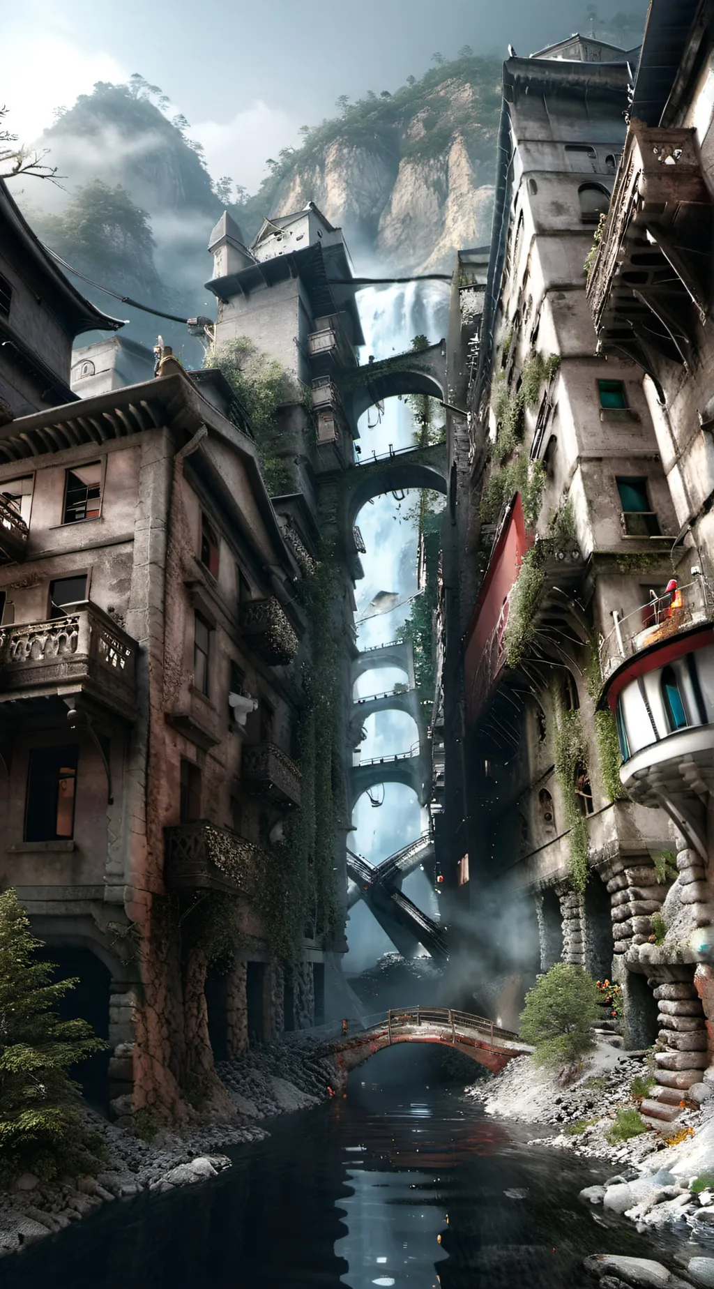ai character: infected city  background
