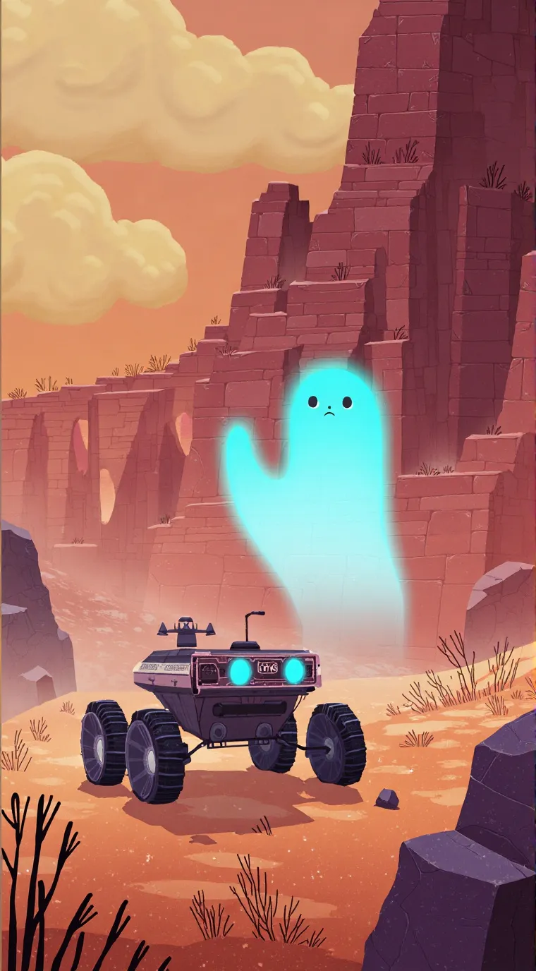 ai character: Mars Rover and MD background