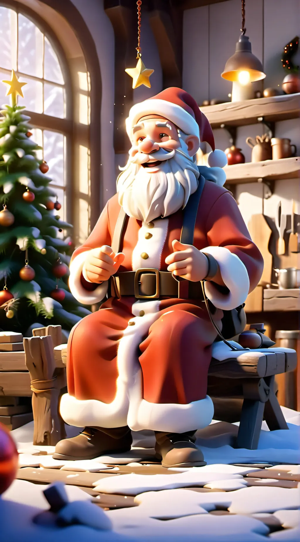 ai character: Santa claus background