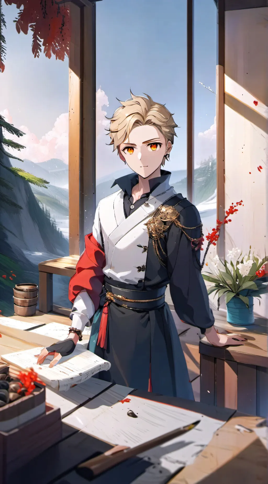 ai character: Umeji Kizuguchi  background