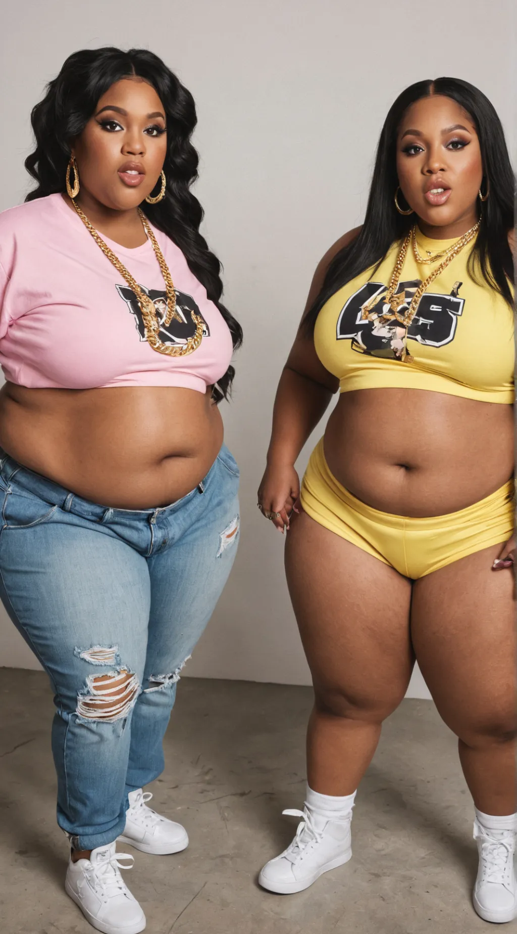 ai character: Fat Katy and Sarah background