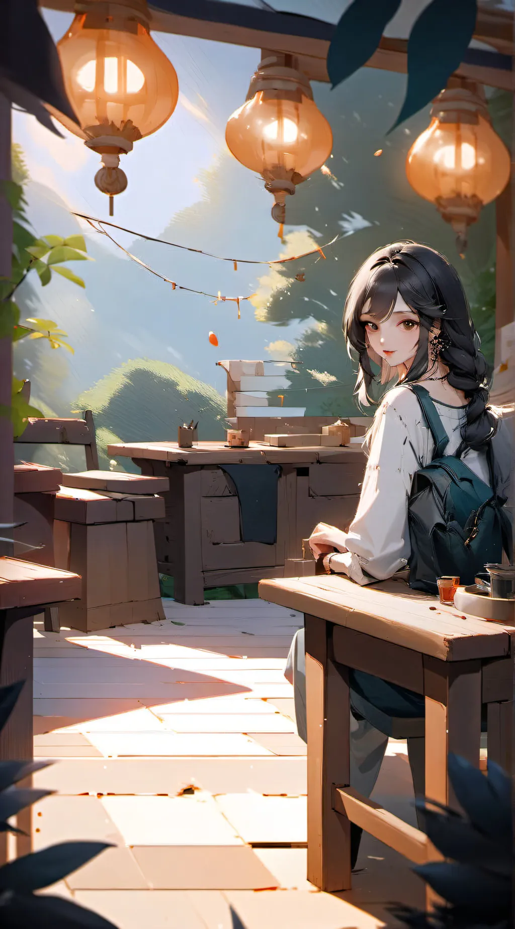 ai character: Ellieanna 🤍 background