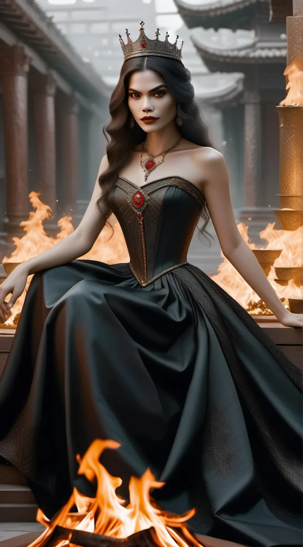 ai character: Goddess of Fire background