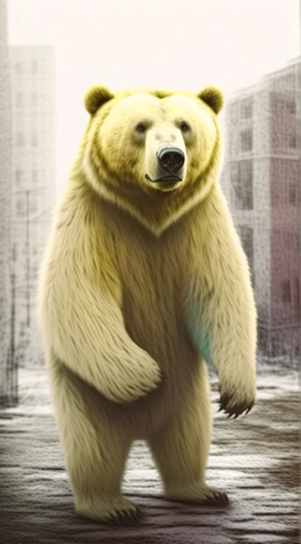 ai character: relistic pudsey background