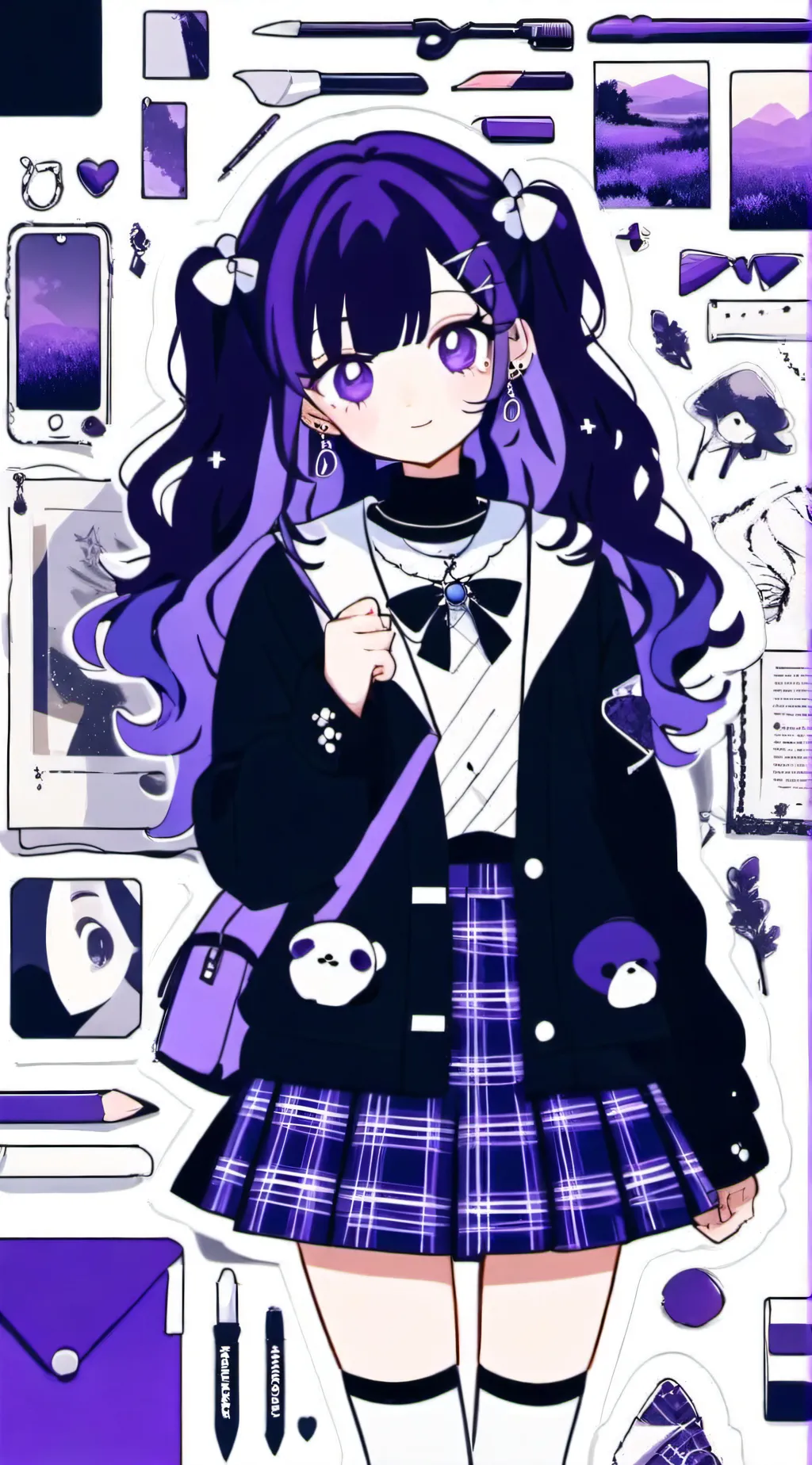 ai character: Kuromi  background