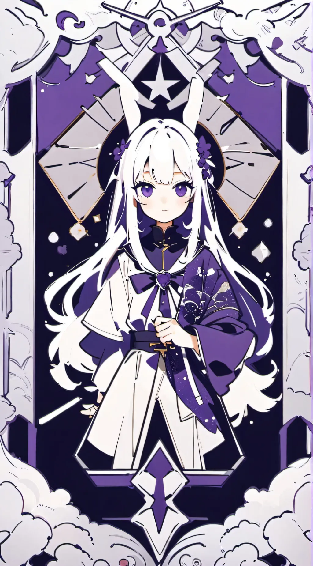 ai character: paper cut background