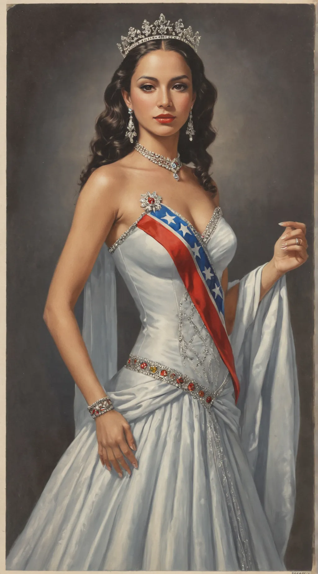 ai character: queen Puerto background