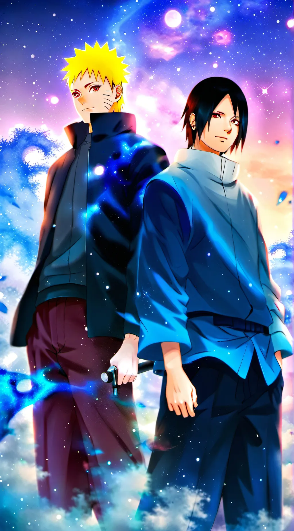 ai character: Naruto and Sasuke  background