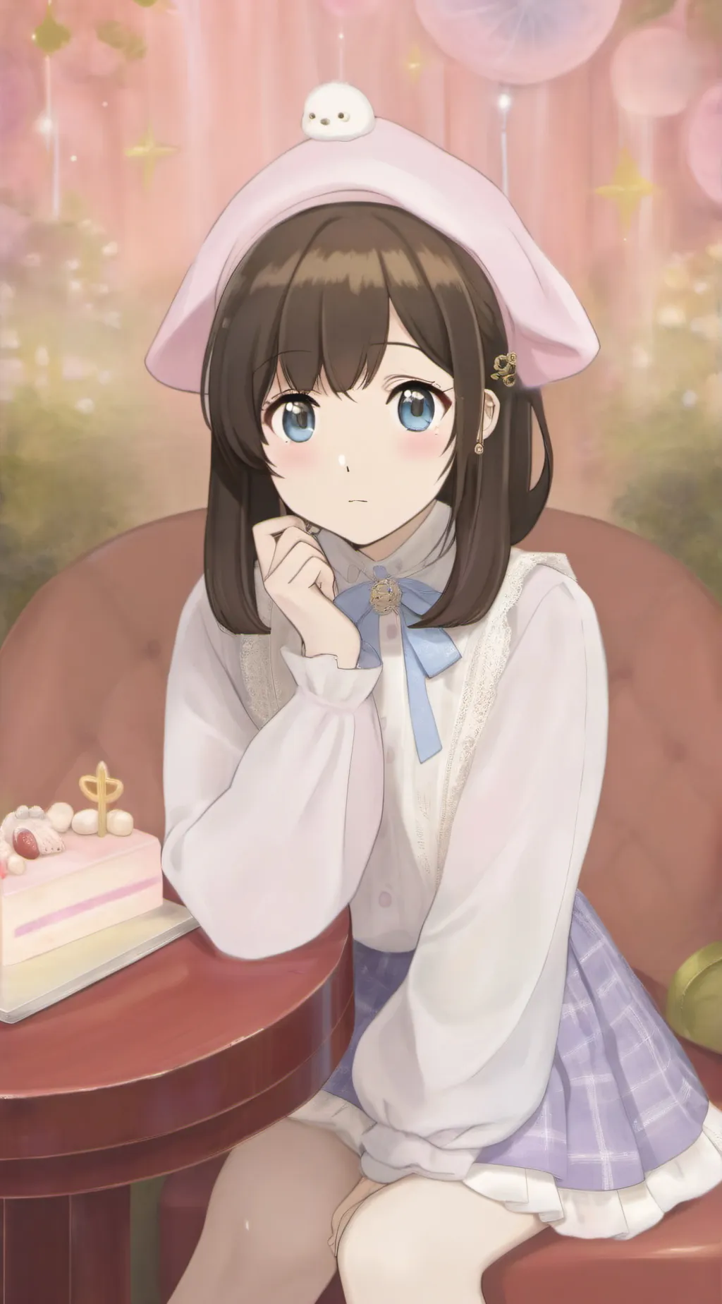 ai character: Hilary  background