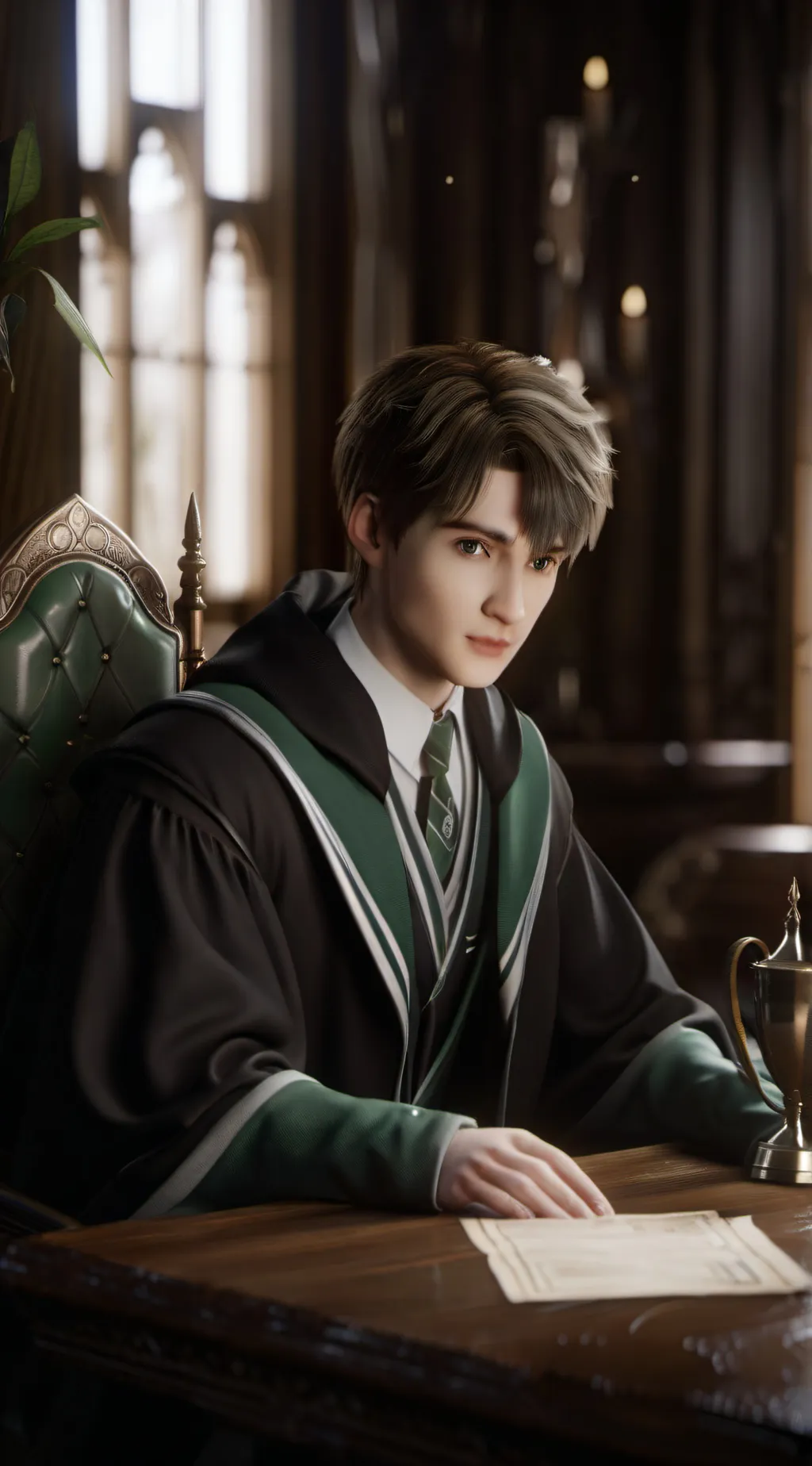 ai character: Hogwarts! background