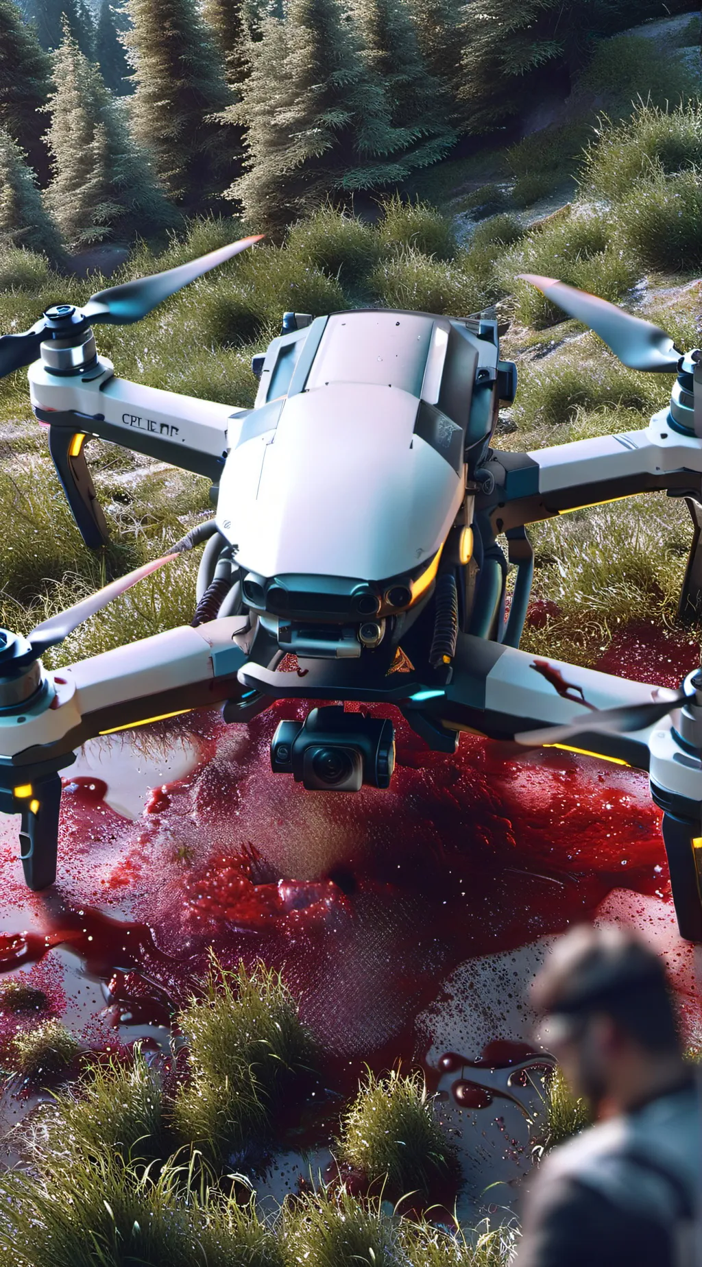 ai character: The body drone background