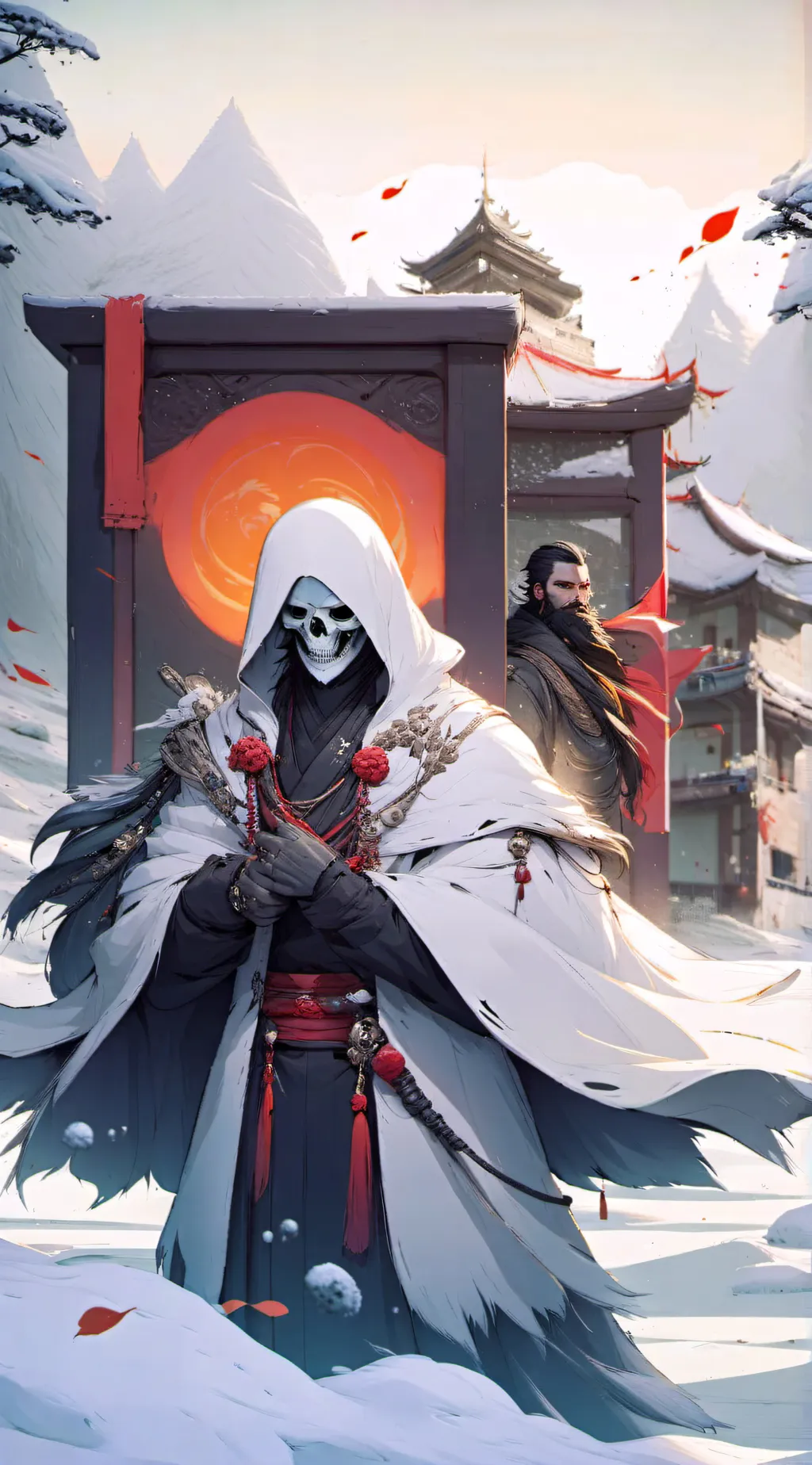 ai character: ghost face  background