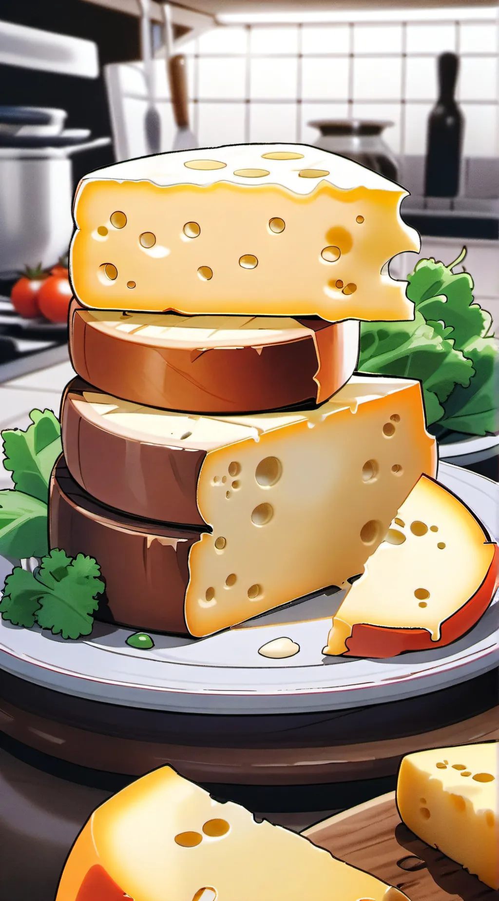 ai character: cheese🧀 background