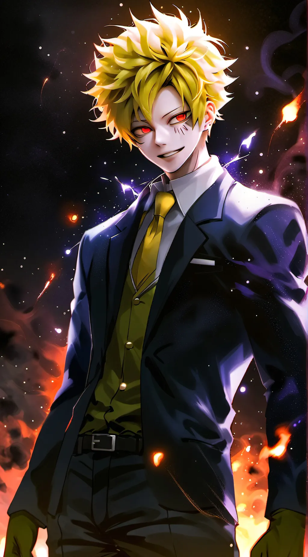 ai character: Denki villain?! background