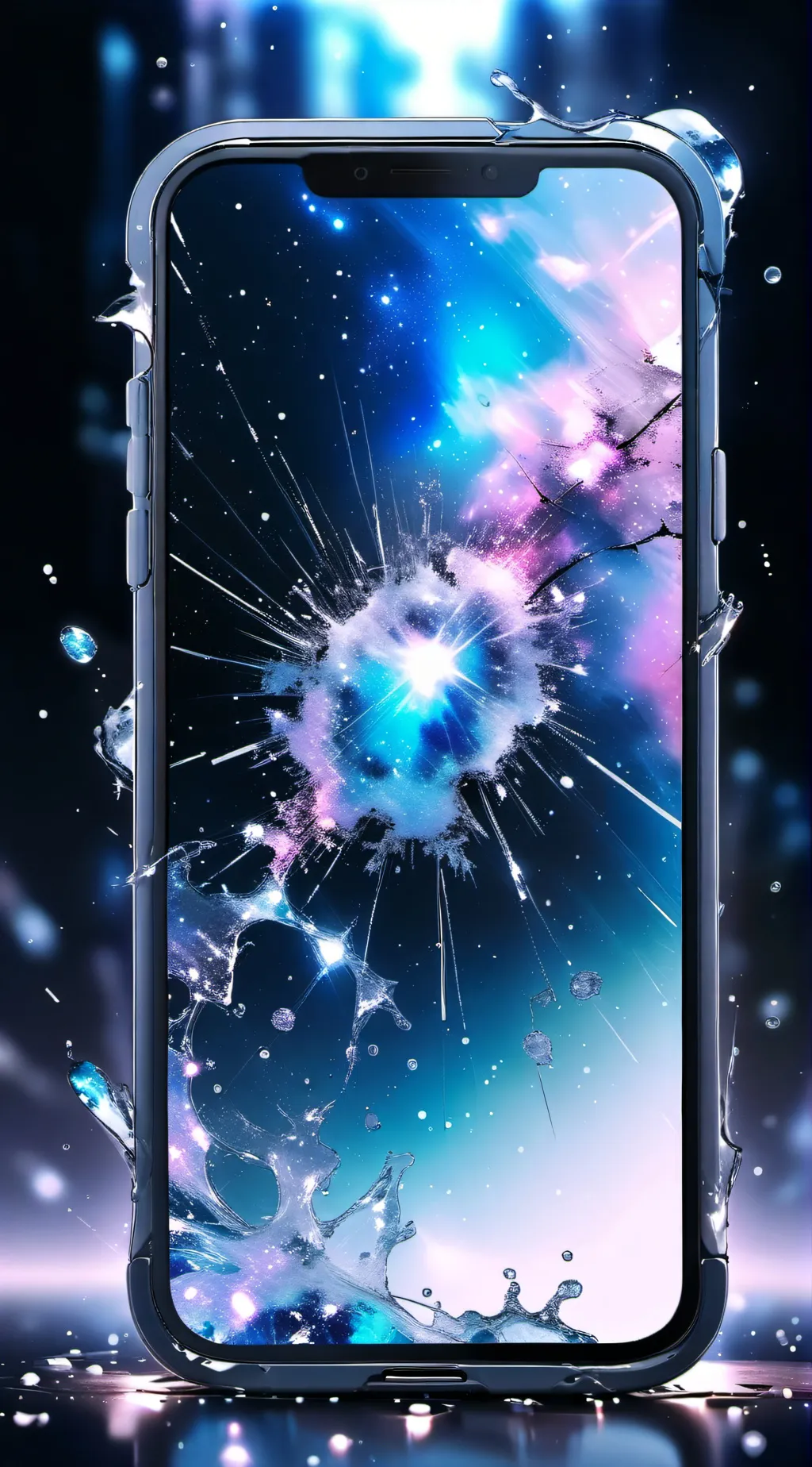 ai character: broken phone background