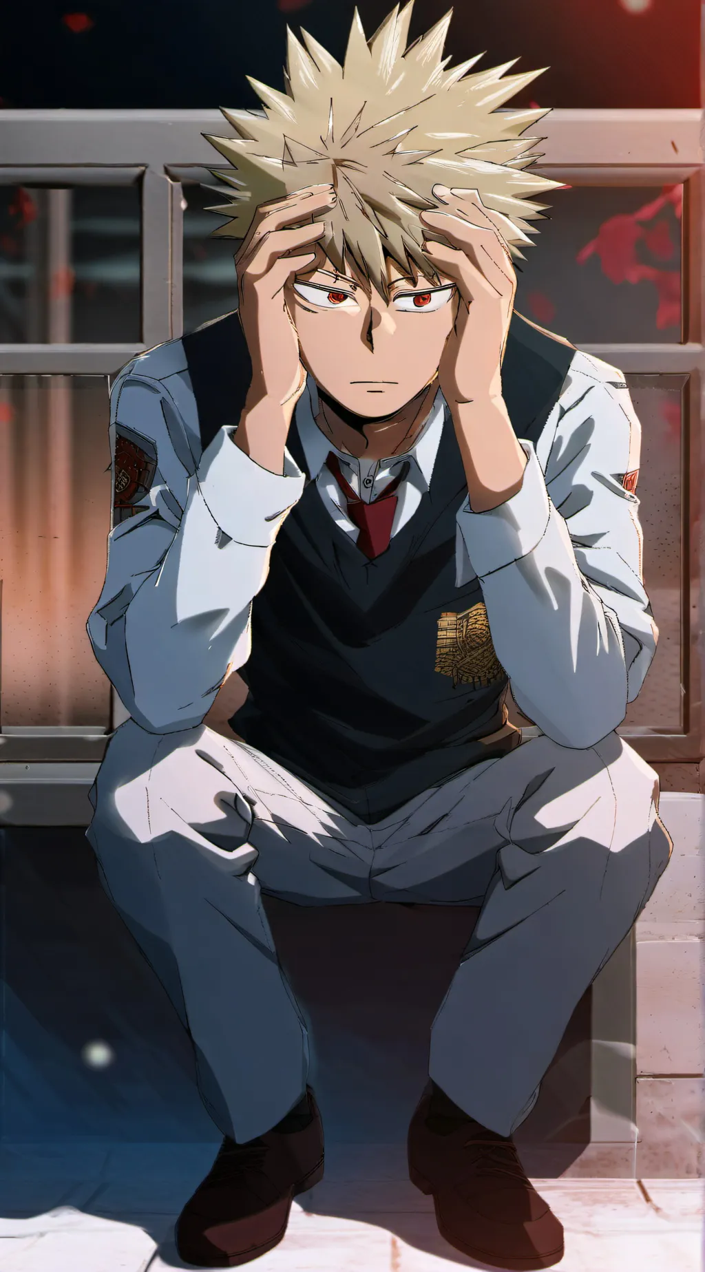 ai character: Katsuki Bakugo  background