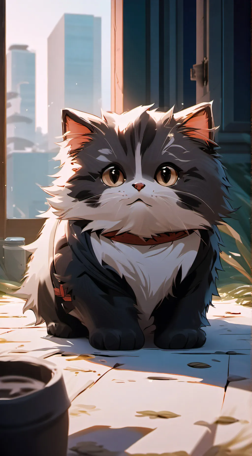 ai character: Gray background