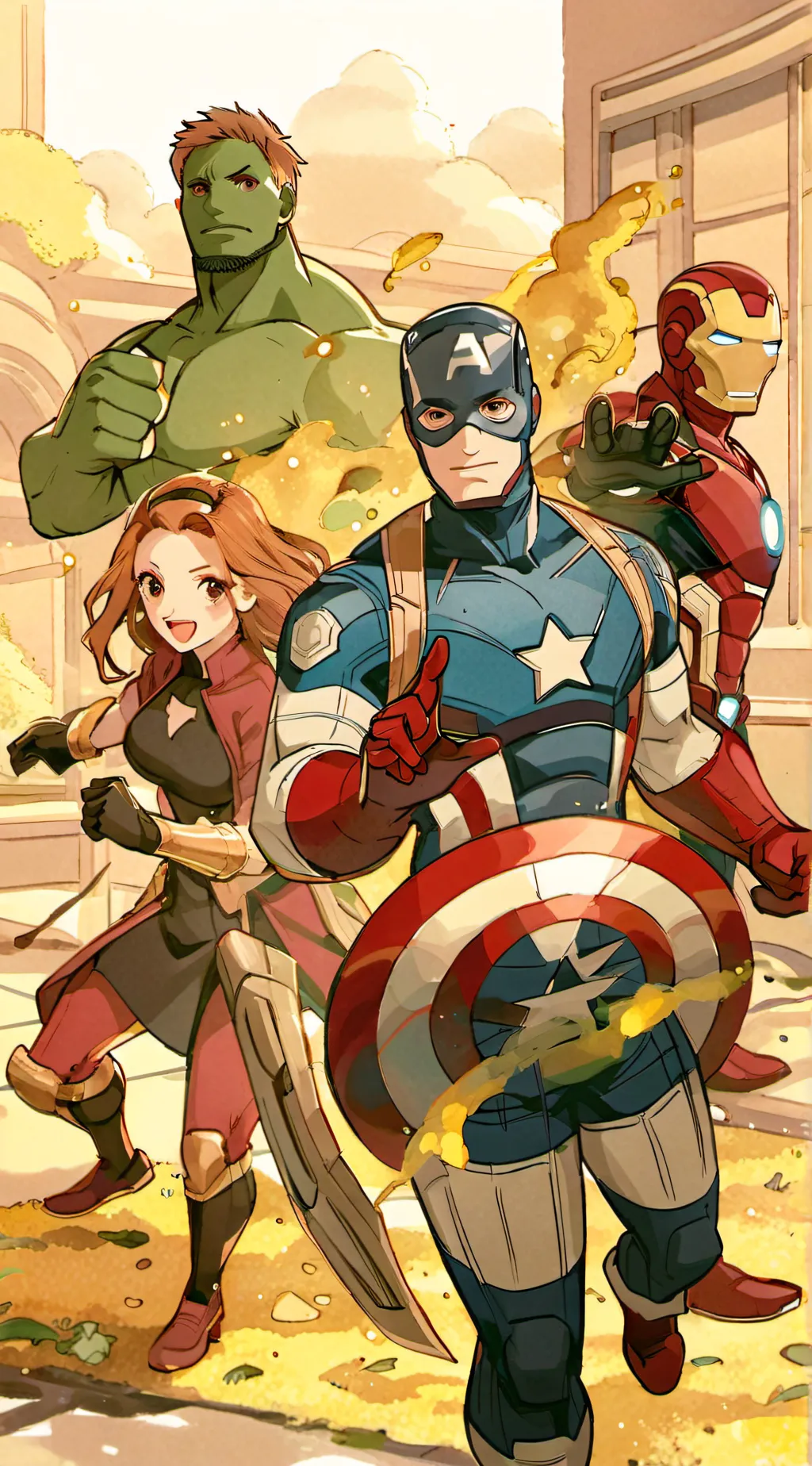 ai character: Avengers  background