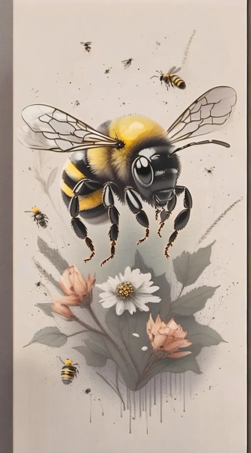 ai character: CUTE BEE background
