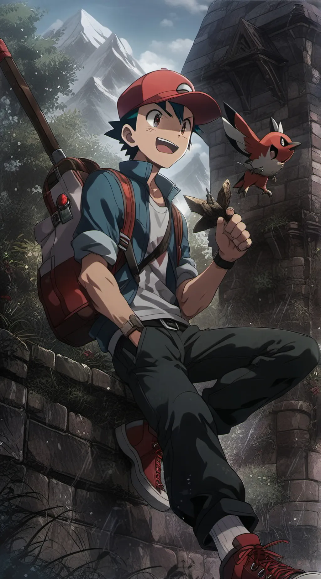 ai character: ash background