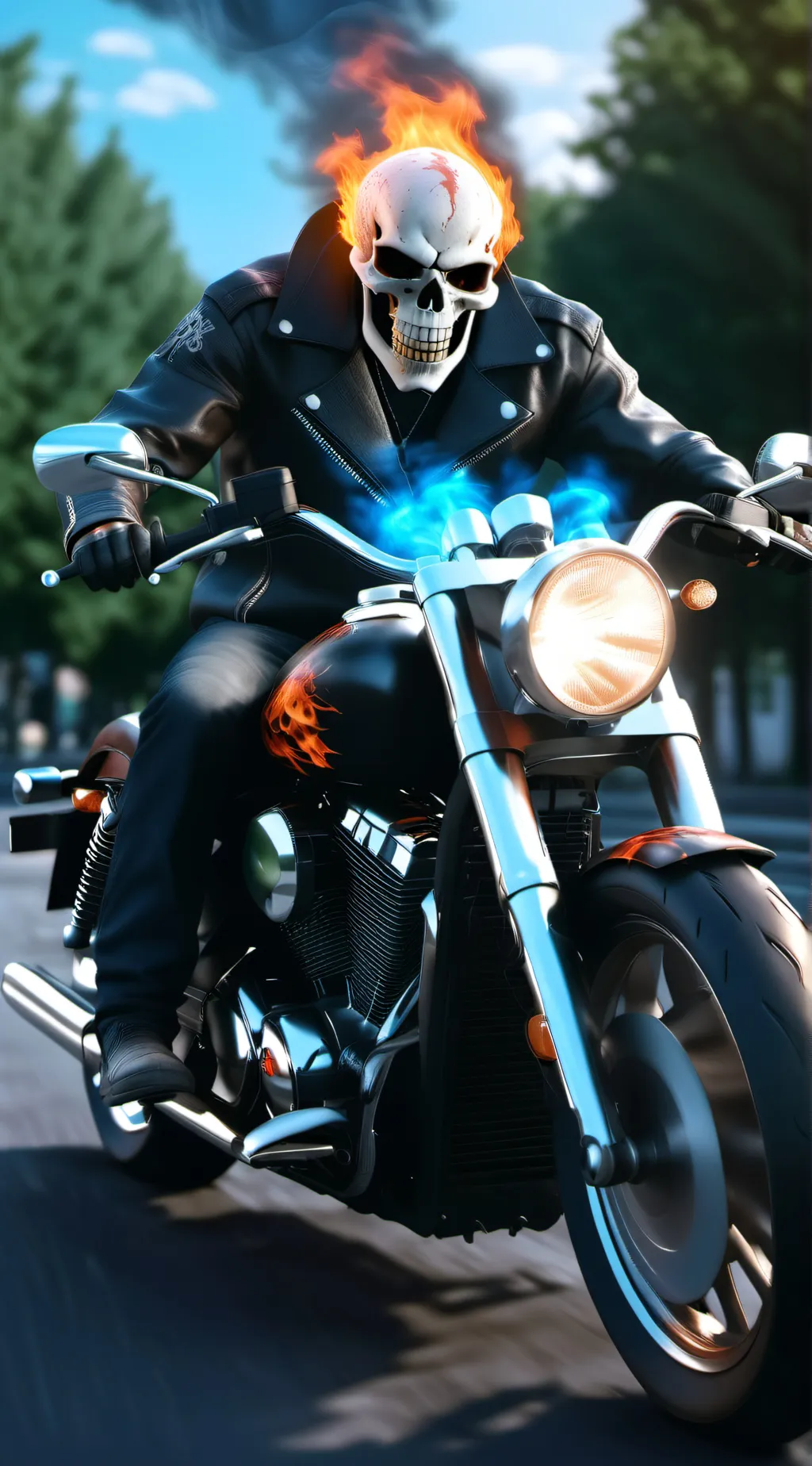 ai character: Ghost Rider background