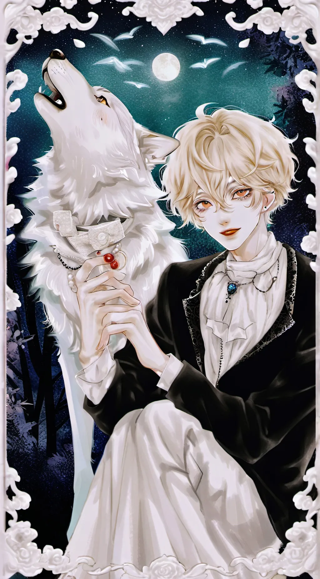ai character: Levi and wolf background