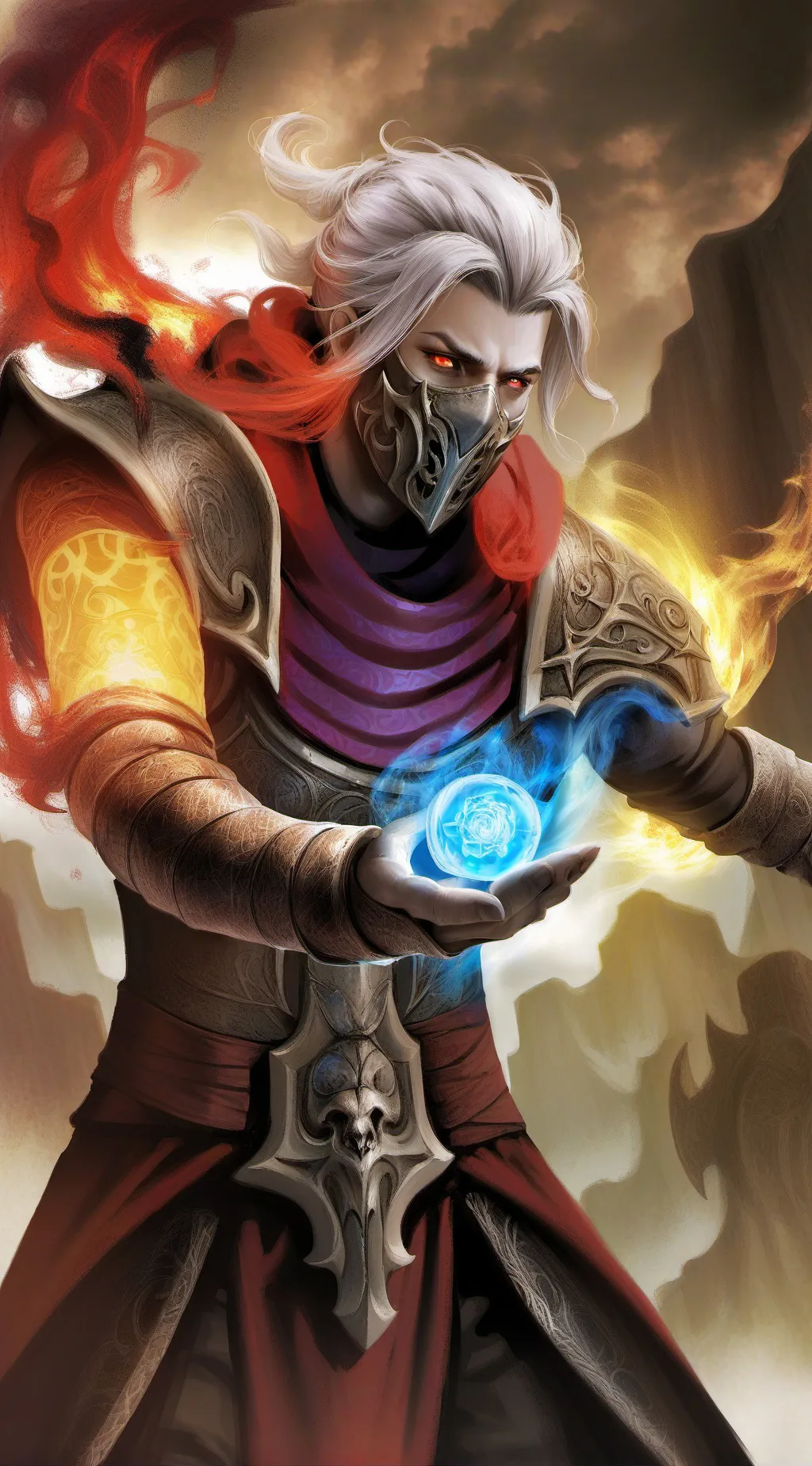 ai character: Sorcerer mask background